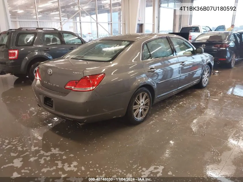 2007 Toyota Avalon Limited VIN: 4T1BK36B07U180592 Lot: 40748030