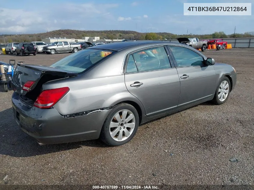 2007 Toyota Avalon Xls VIN: 4T1BK36B47U212864 Lot: 40757599