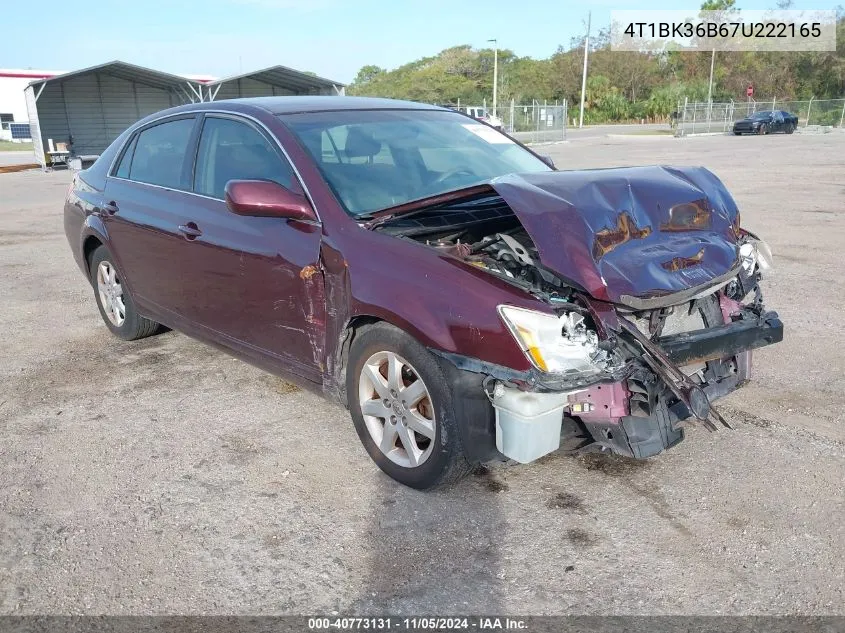 2007 Toyota Avalon Xl VIN: 4T1BK36B67U222165 Lot: 40773131