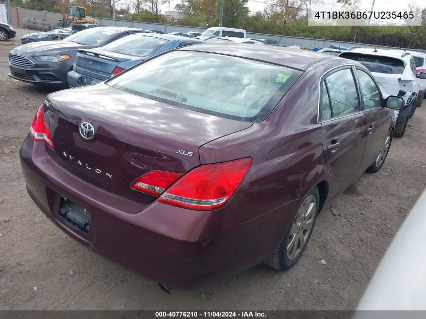 2007 Toyota Avalon Xls VIN: 4T1BK36B67U235465 Lot: 40776210