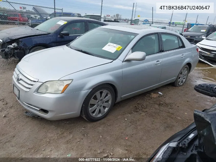 2007 Toyota Avalon Xls VIN: 4T1BK36B47U240647 Lot: 40777522