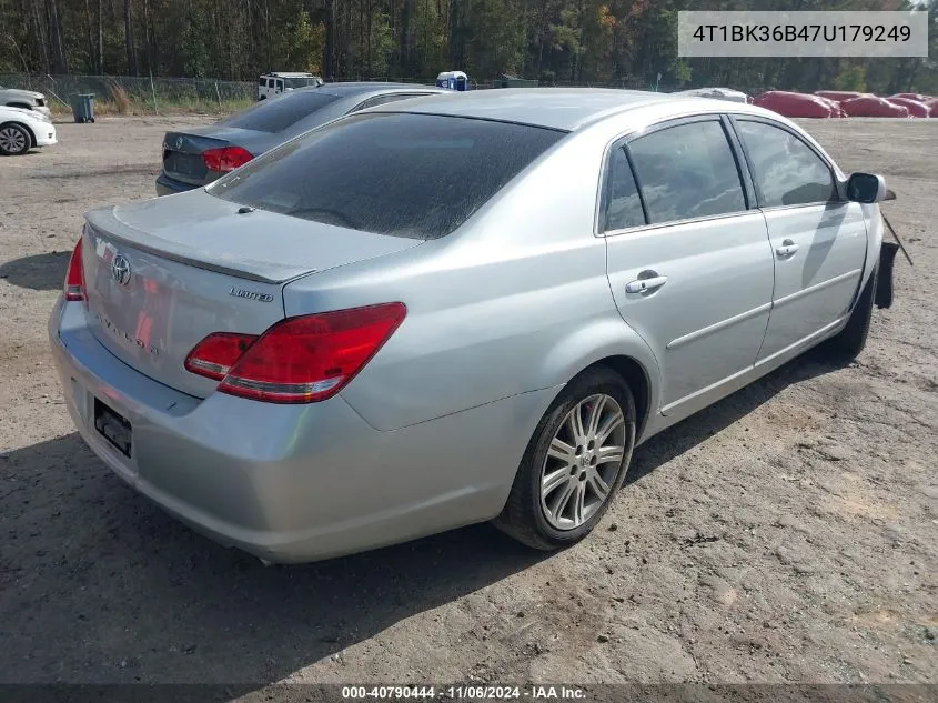 2007 Toyota Avalon Limited VIN: 4T1BK36B47U179249 Lot: 40790444