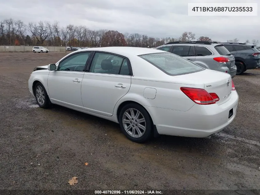 2007 Toyota Avalon Limited VIN: 4T1BK36B87U235533 Lot: 40792896