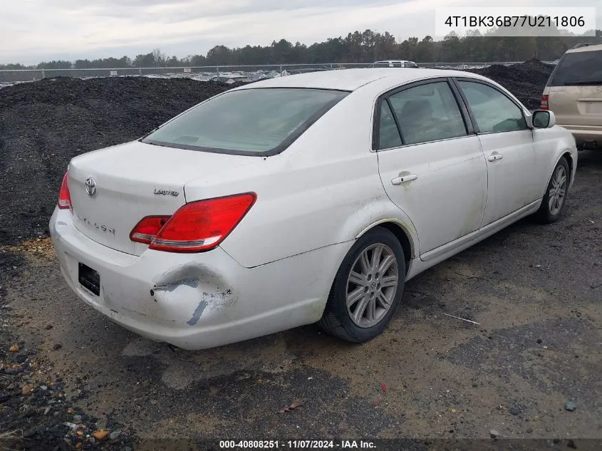 4T1BK36B77U211806 2007 Toyota Avalon Limited