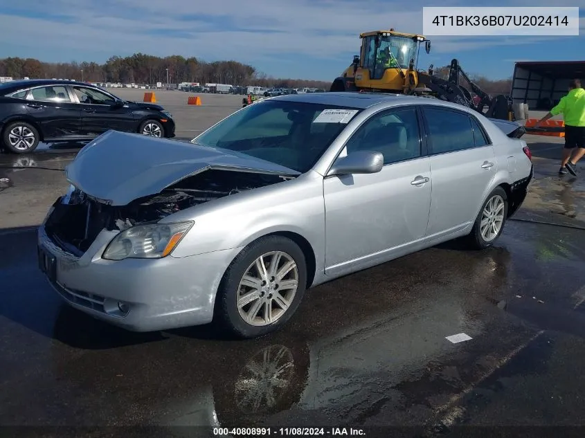 2007 Toyota Avalon Limited VIN: 4T1BK36B07U202414 Lot: 40808991