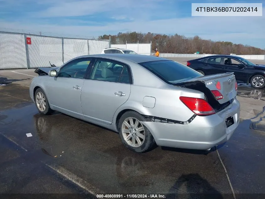 2007 Toyota Avalon Limited VIN: 4T1BK36B07U202414 Lot: 40808991