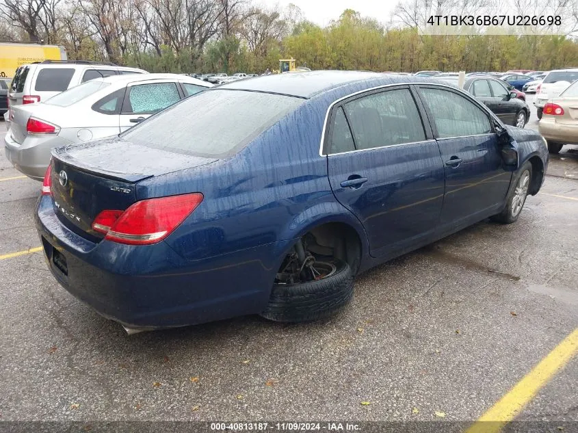 2007 Toyota Avalon Limited VIN: 4T1BK36B67U226698 Lot: 40813187