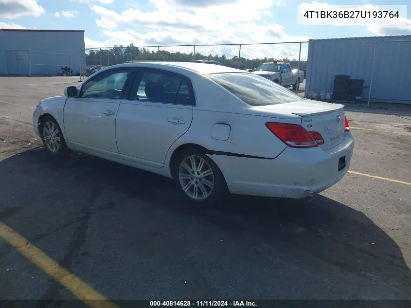 2007 Toyota Avalon Limited VIN: 4T1BK36B27U193764 Lot: 40814628