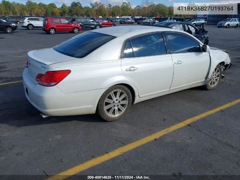 2007 Toyota Avalon Limited VIN: 4T1BK36B27U193764 Lot: 40814628