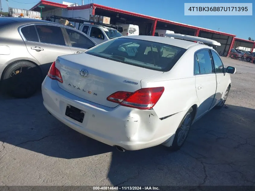 2007 Toyota Avalon Limited VIN: 4T1BK36B87U171395 Lot: 40814648