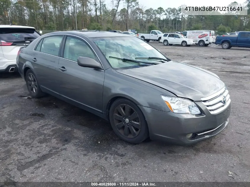 2007 Toyota Avalon Xls VIN: 4T1BK36B47U216641 Lot: 40829808