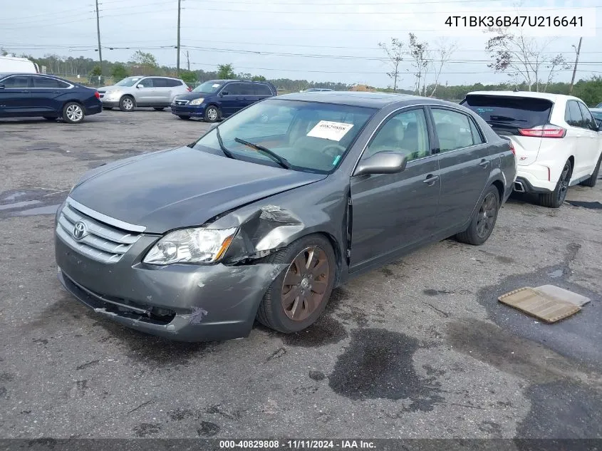 2007 Toyota Avalon Xls VIN: 4T1BK36B47U216641 Lot: 40829808