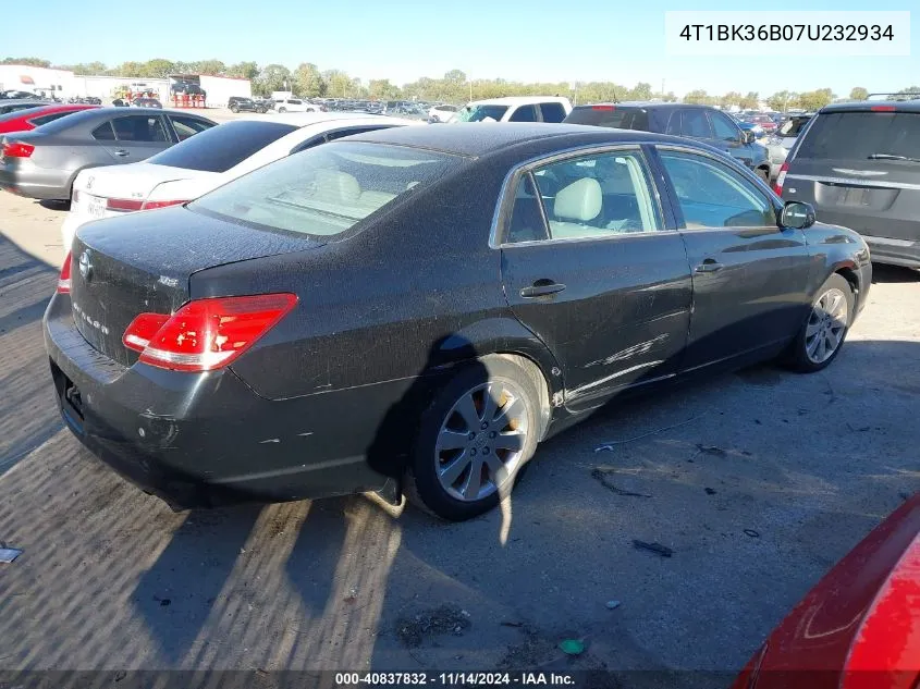 2007 Toyota Avalon Xls VIN: 4T1BK36B07U232934 Lot: 40837832