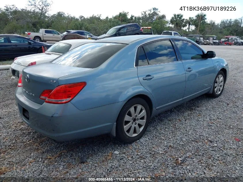 2007 Toyota Avalon Xls VIN: 4T1BK36B97U189226 Lot: 40865455