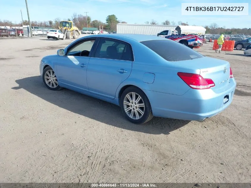 2007 Toyota Avalon Limited VIN: 4T1BK36B17U242727 Lot: 40866645