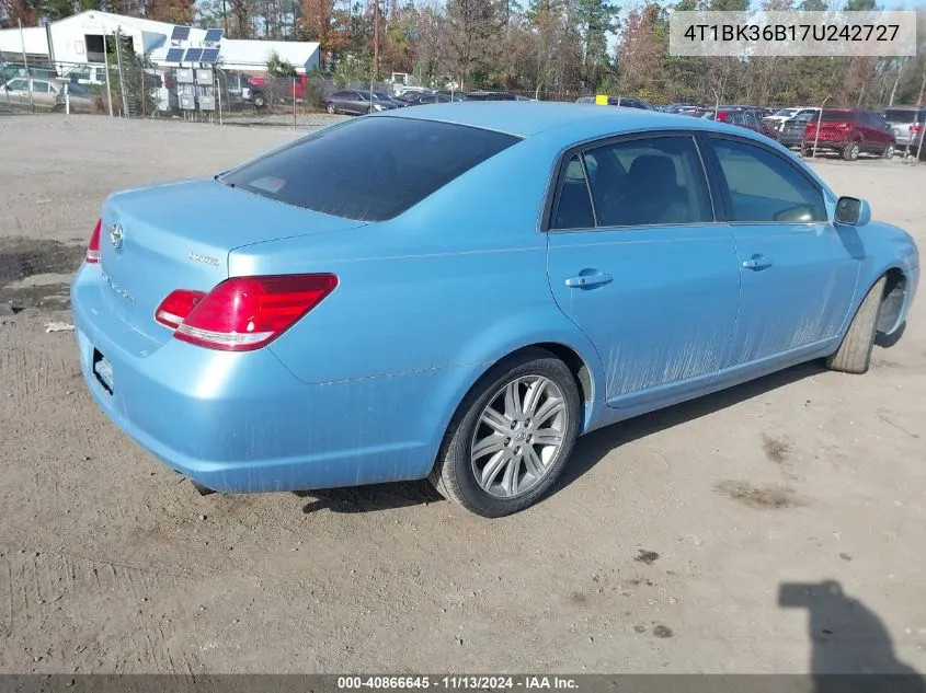 2007 Toyota Avalon Limited VIN: 4T1BK36B17U242727 Lot: 40866645