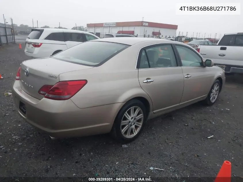 2008 Toyota Avalon Limited VIN: 4T1BK36B68U271786 Lot: 39289301