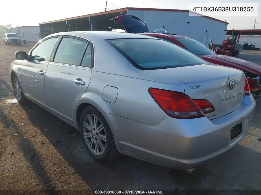 2008 Toyota Avalon Limited VIN: 4T1BK36B38U318255 Lot: 39816530