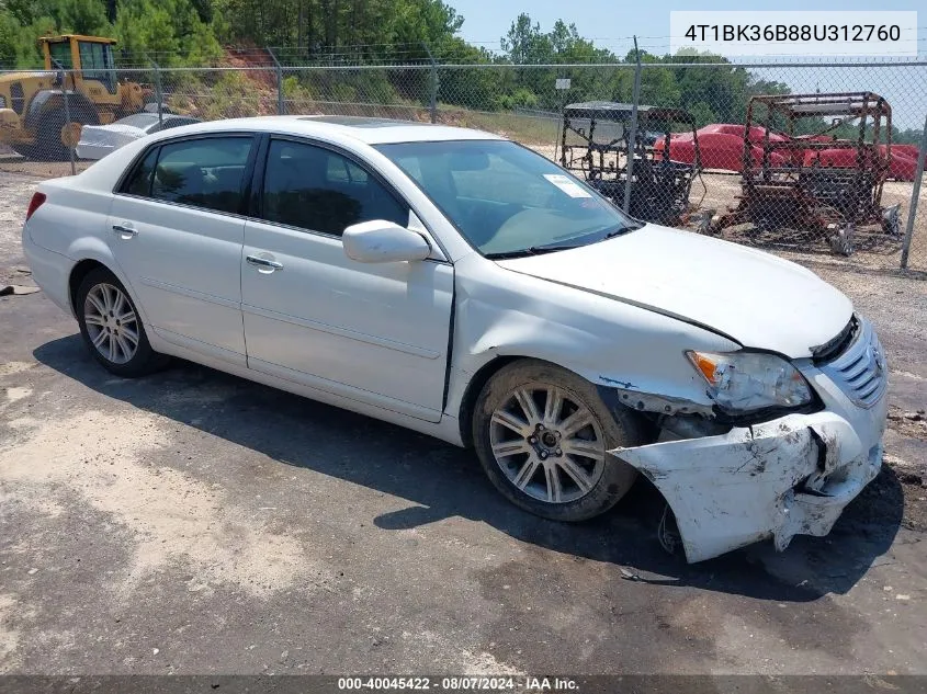 2008 Toyota Avalon Limited VIN: 4T1BK36B88U312760 Lot: 40045422