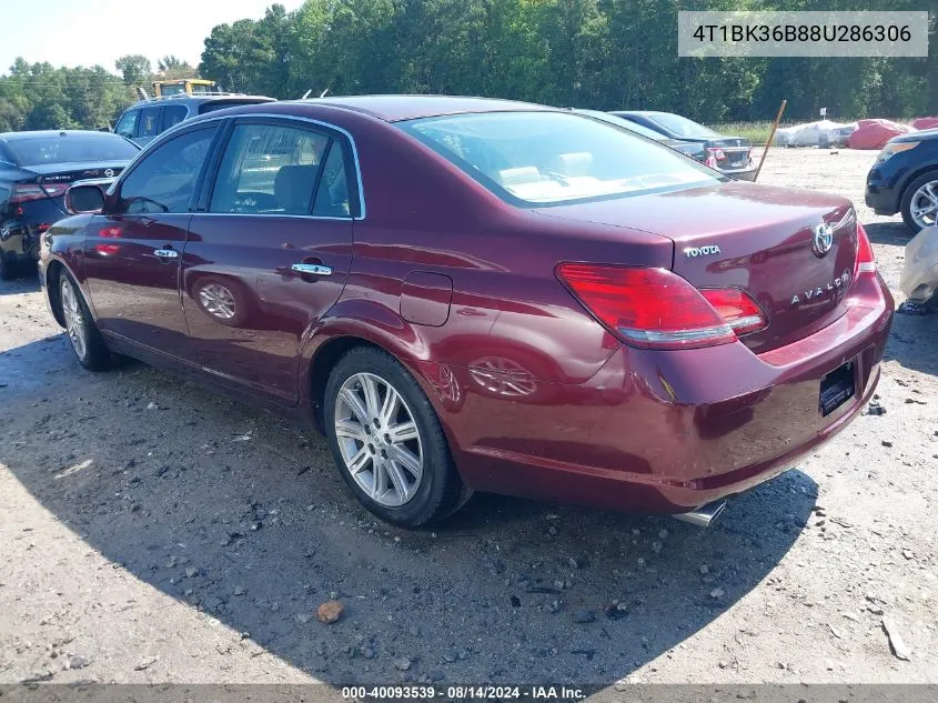 2008 Toyota Avalon Limited VIN: 4T1BK36B88U286306 Lot: 40093539