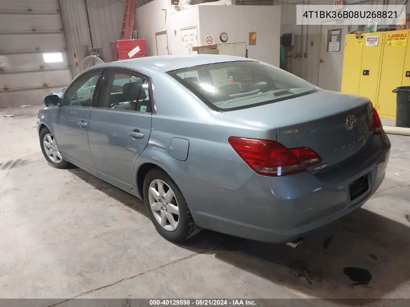 2008 Toyota Avalon Xl VIN: 4T1BK36B08U268821 Lot: 40129598