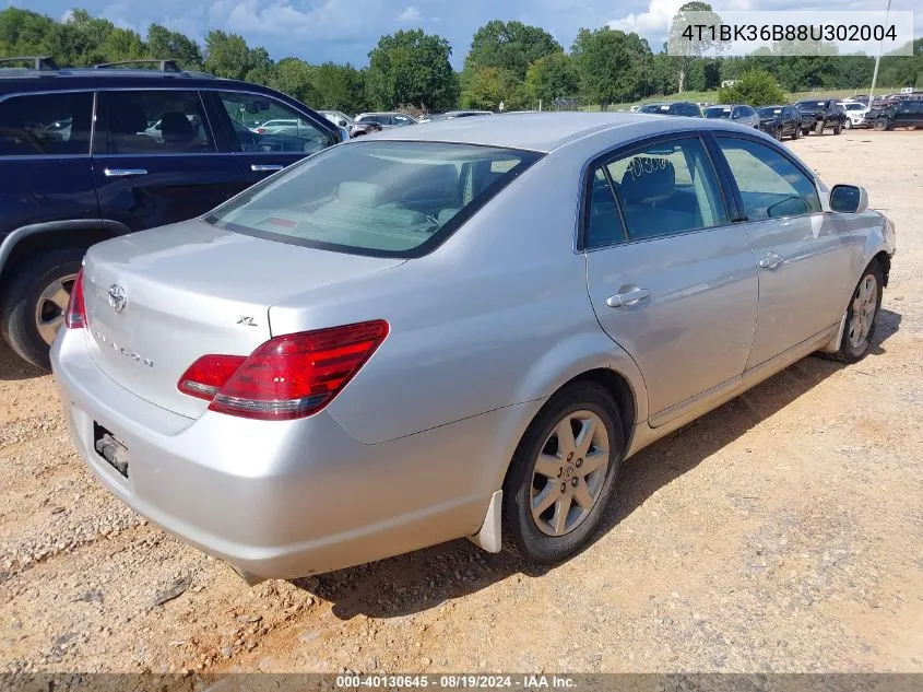 2008 Toyota Avalon Xl VIN: 4T1BK36B88U302004 Lot: 40130645