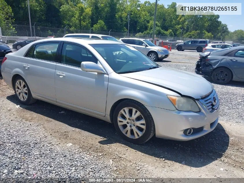 2008 Toyota Avalon Xls VIN: 4T1BK36B78U265155 Lot: 40134263