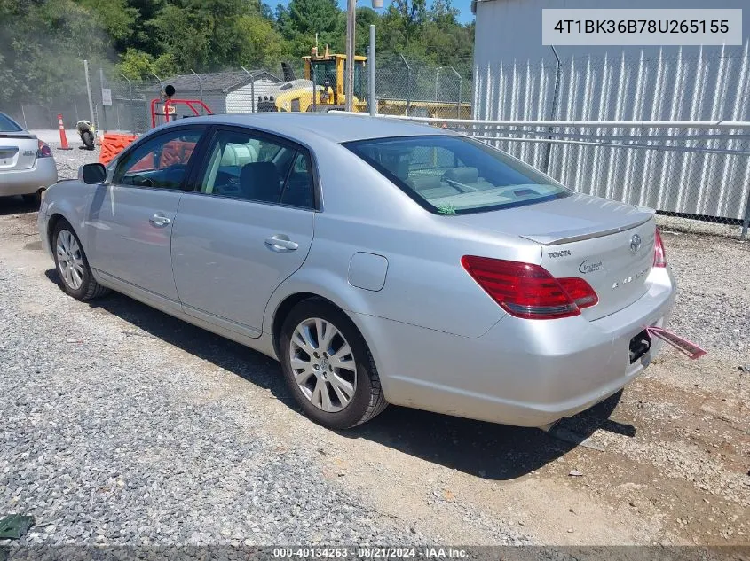 2008 Toyota Avalon Xls VIN: 4T1BK36B78U265155 Lot: 40134263