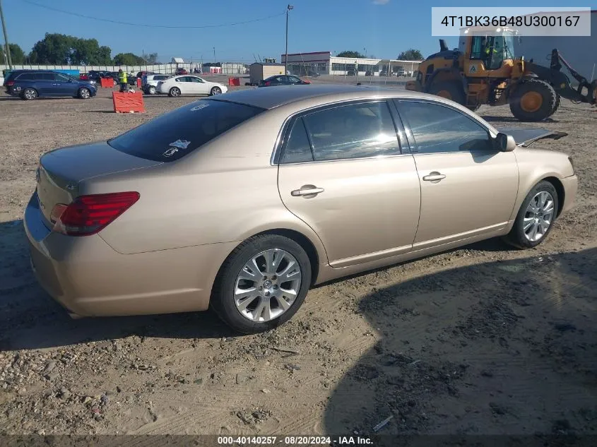 2008 Toyota Avalon Xl/Xls/Touring/Limited VIN: 4T1BK36B48U300167 Lot: 40140257