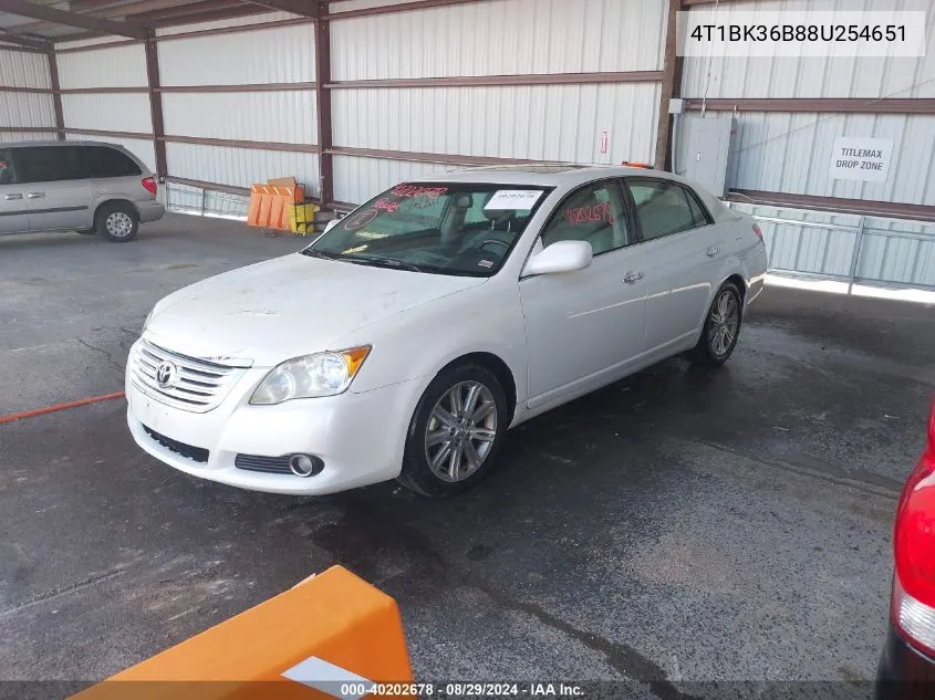 2008 Toyota Avalon Limited VIN: 4T1BK36B88U254651 Lot: 40202678