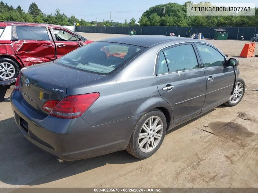 2008 Toyota Avalon Limited VIN: 4T1BK36B08U307763 Lot: 40205670