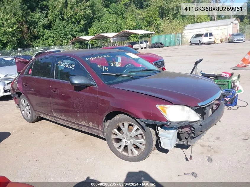 2008 Toyota Avalon Xl/Xls/Touring/Limited VIN: 4T1BK36BX8U269961 Lot: 40206205