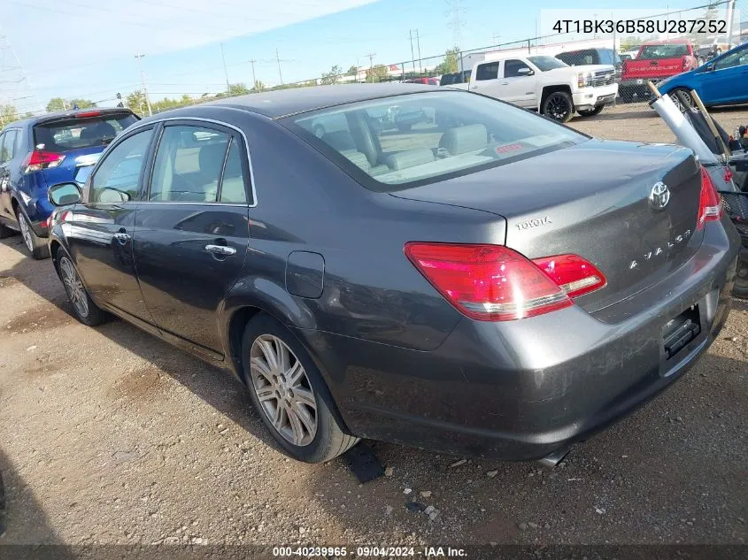 2008 Toyota Avalon Limited VIN: 4T1BK36B58U287252 Lot: 40239965