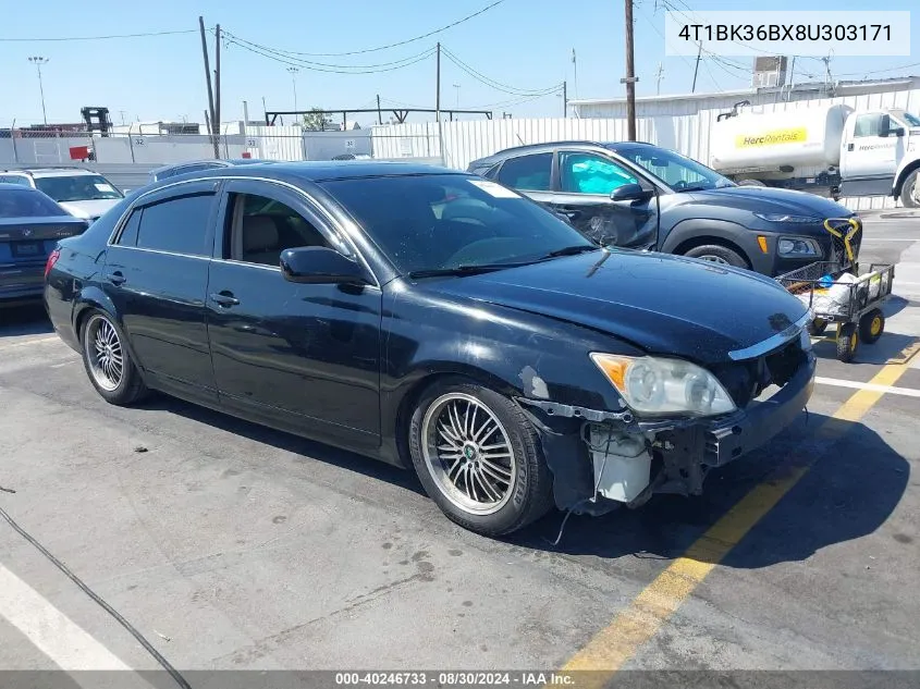 2008 Toyota Avalon Xls VIN: 4T1BK36BX8U303171 Lot: 40246733