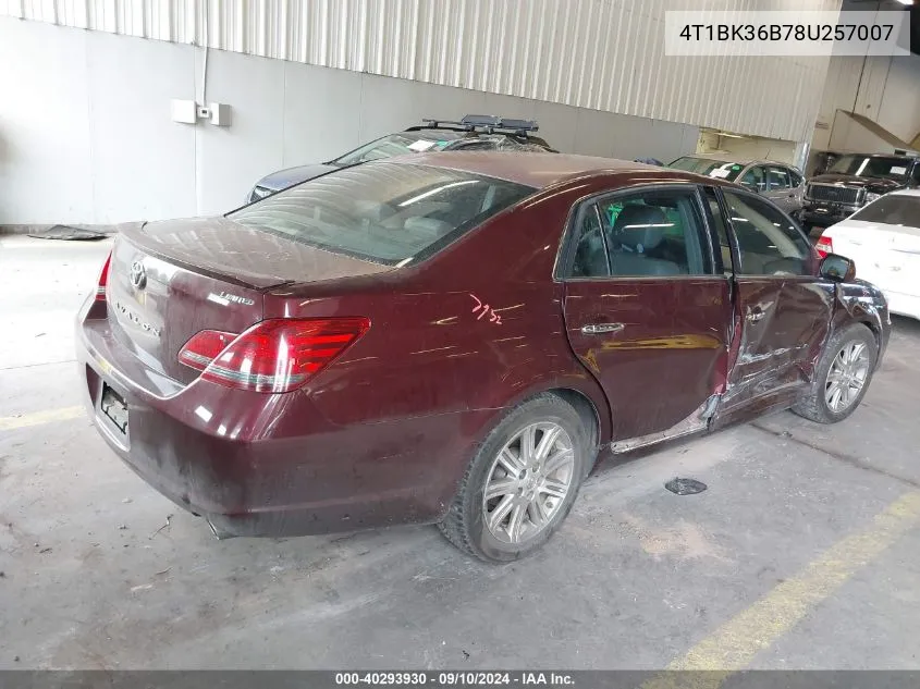 4T1BK36B78U257007 2008 Toyota Avalon Xl/Xls/Touring/Limited