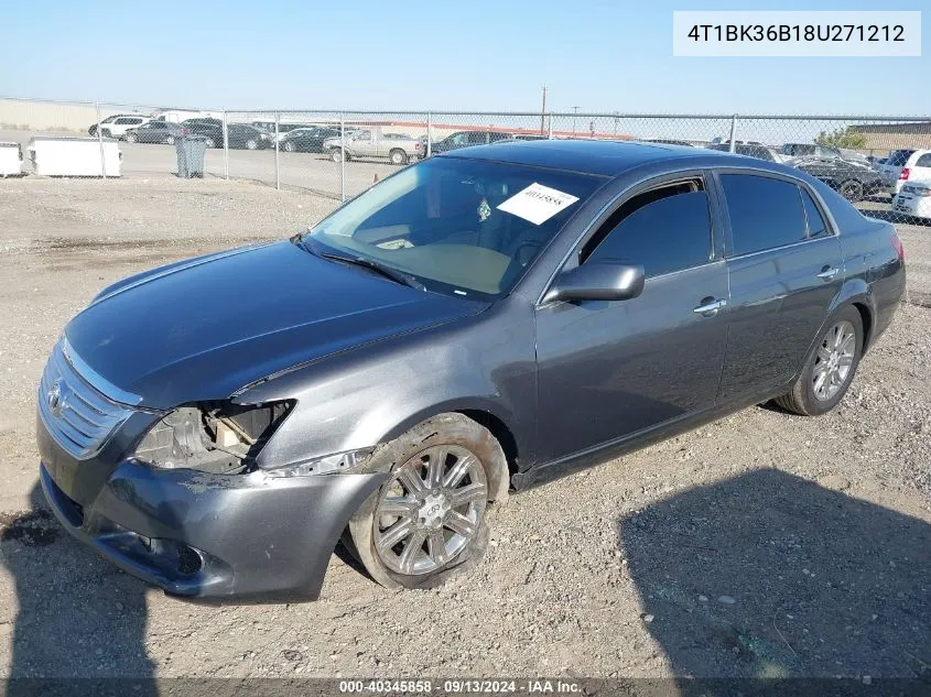 2008 Toyota Avalon Limited VIN: 4T1BK36B18U271212 Lot: 40345858