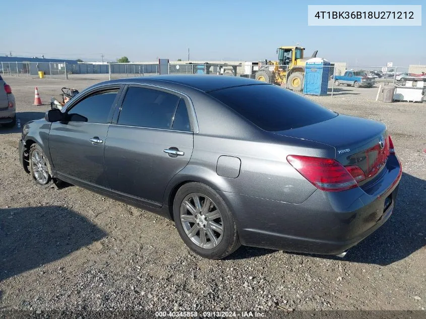 2008 Toyota Avalon Limited VIN: 4T1BK36B18U271212 Lot: 40345858