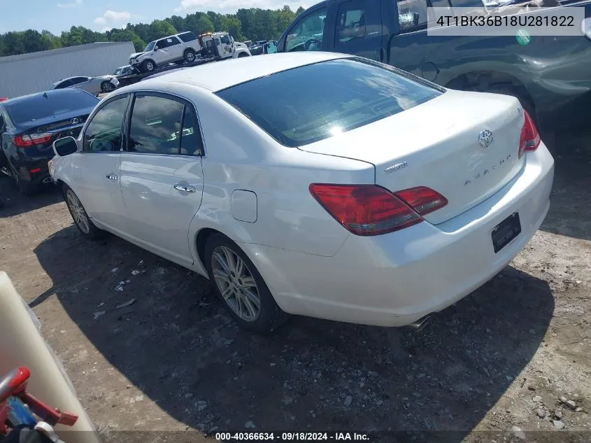 2008 Toyota Avalon Limited VIN: 4T1BK36B18U281822 Lot: 40366634