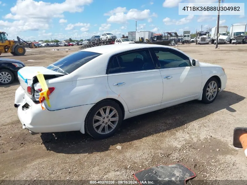 2008 Toyota Avalon Limited VIN: 4T1BK36B88U304982 Lot: 40370208