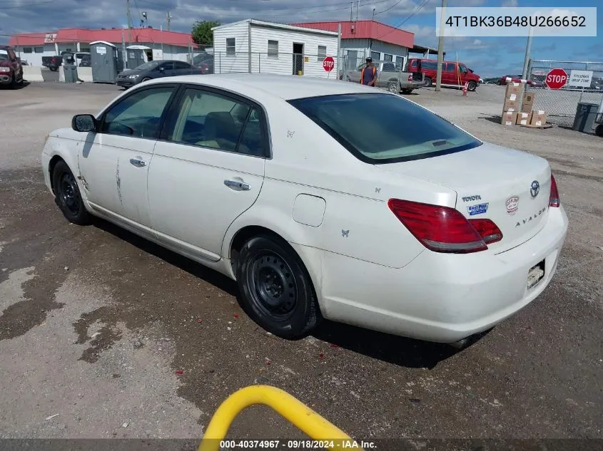 2008 Toyota Avalon Limited VIN: 4T1BK36B48U266652 Lot: 40374967