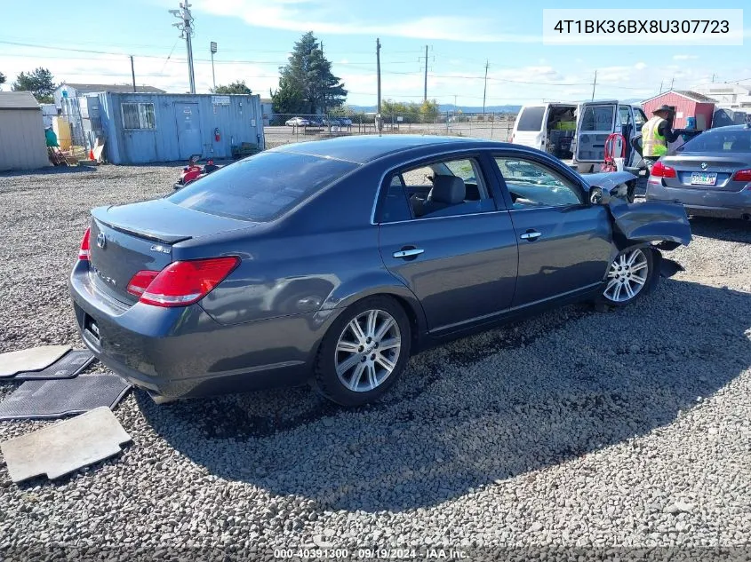 2008 Toyota Avalon Limited VIN: 4T1BK36BX8U307723 Lot: 40391300