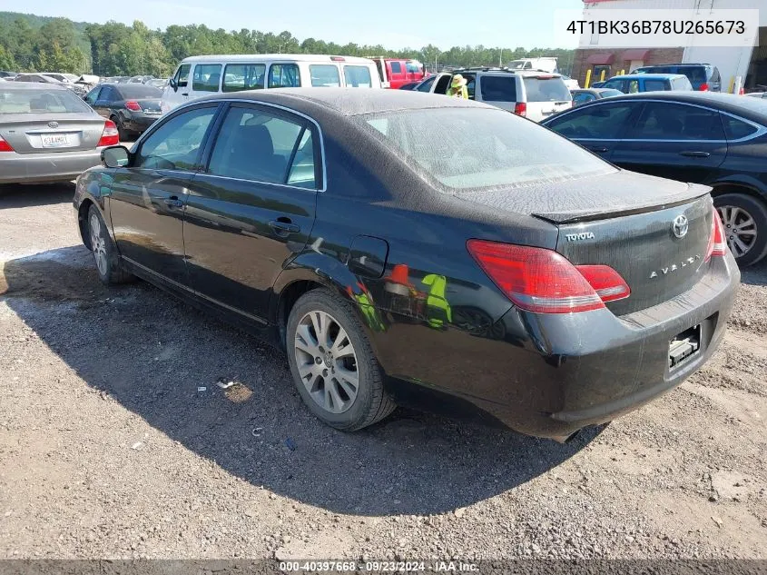 2008 Toyota Avalon Touring VIN: 4T1BK36B78U265673 Lot: 40397668