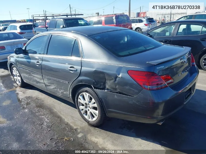 2008 Toyota Avalon Xls VIN: 4T1BK36B78U270338 Lot: 40427353