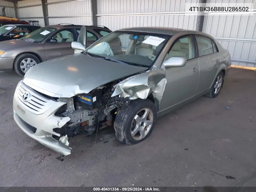 2008 Toyota Avalon Xls VIN: 4T1BK36B88U286502 Lot: 40431334