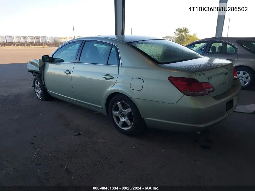 2008 Toyota Avalon Xls VIN: 4T1BK36B88U286502 Lot: 40431334