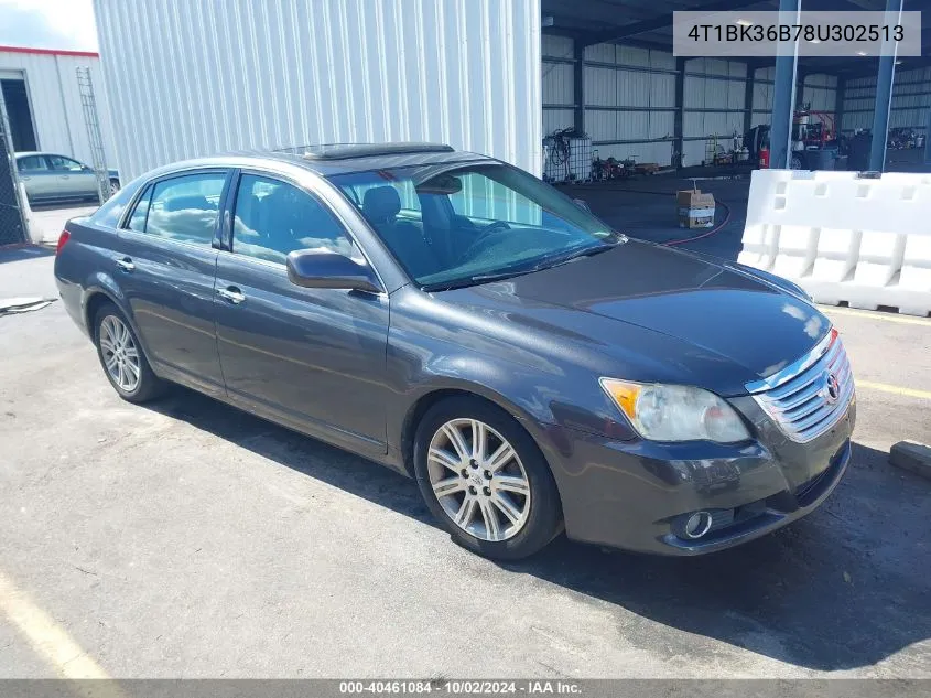 2008 Toyota Avalon Limited VIN: 4T1BK36B78U302513 Lot: 40461084