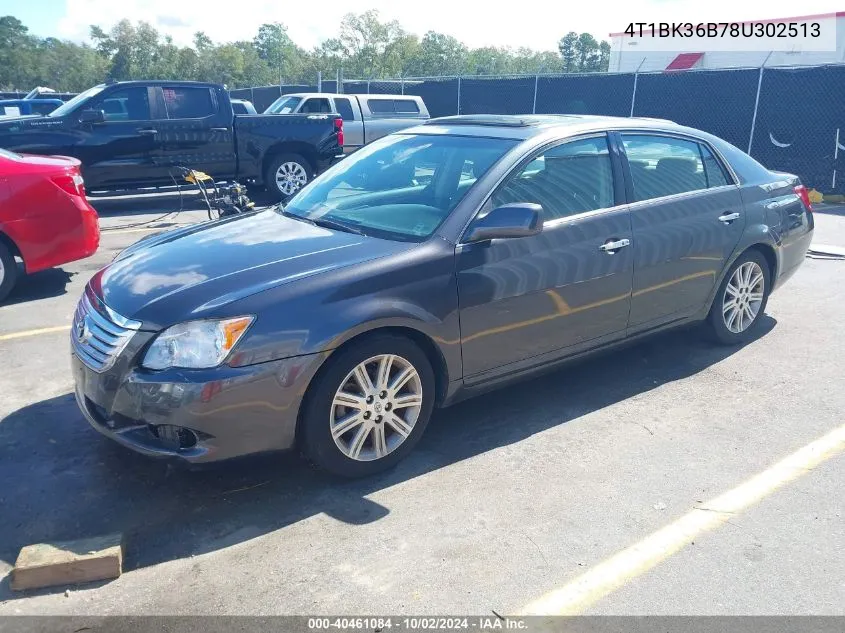 2008 Toyota Avalon Limited VIN: 4T1BK36B78U302513 Lot: 40461084