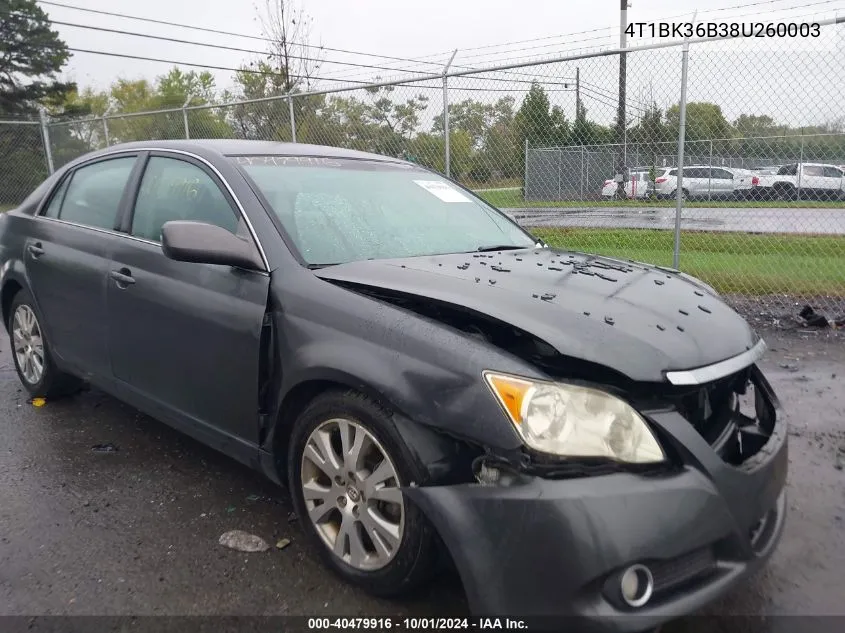 2008 Toyota Avalon Xl/Xls/Touring/Limited VIN: 4T1BK36B38U260003 Lot: 40479916