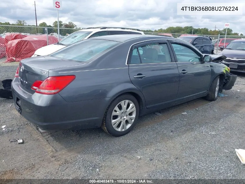 2008 Toyota Avalon Xls VIN: 4T1BK36B08U276224 Lot: 40483478