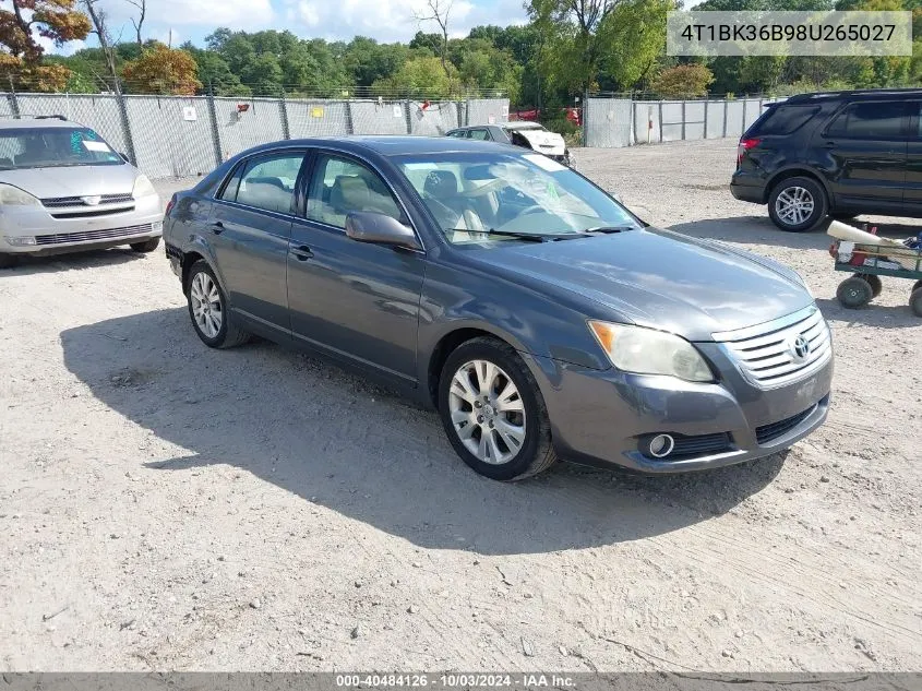 2008 Toyota Avalon Xls VIN: 4T1BK36B98U265027 Lot: 40484126